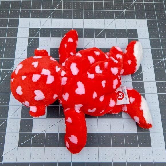 TY Pluffies Harts Red White Monkey Plush Pink Hearts Stuffed Animal 2006 TyLux - Picture 10 of 10